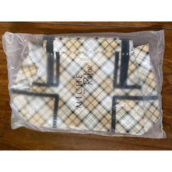 Miche Prima Big Bag Shell Only Robin Plaid Print Faux Leather Retired New in Bag - Picture 2 of 11